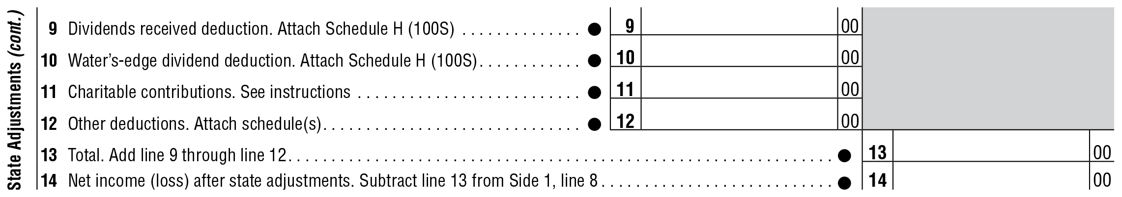 State Adjustments (Line 1 - 4)