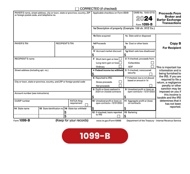 Form 1099-B, Proceeds From Broker and Barter Exchange Transactions