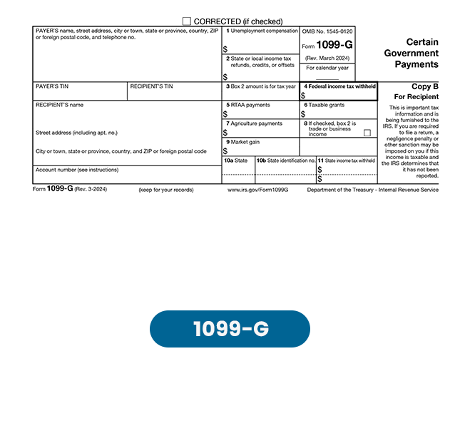 Form 1099-G, Certain Government Payments