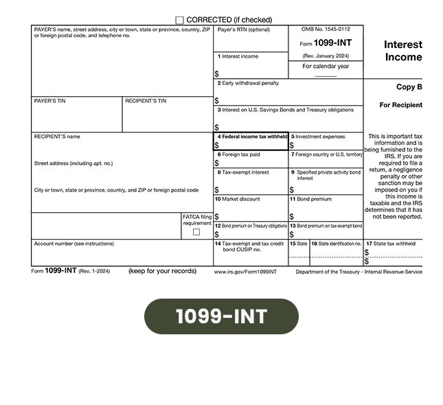 Form 1099-INT, Interest Income