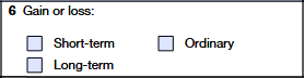 Box 6 – Gain or Loss