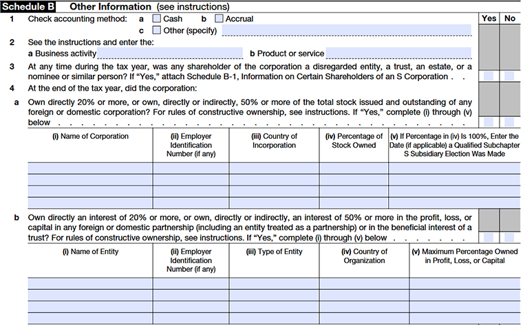 Schedule B – Other Information