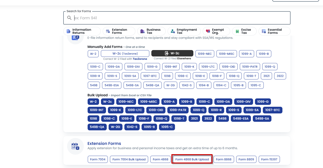 TaxZerone Home Application Dashboard 