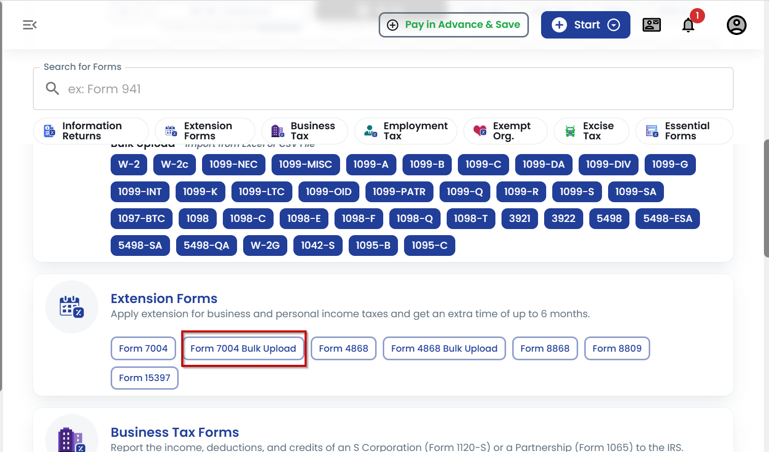 TaxZerone Home Application Dashboard 