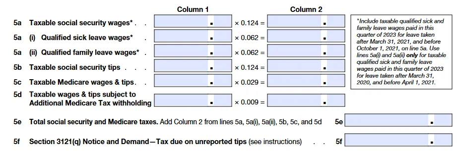 Form 941 instructions - Taxable social security wages