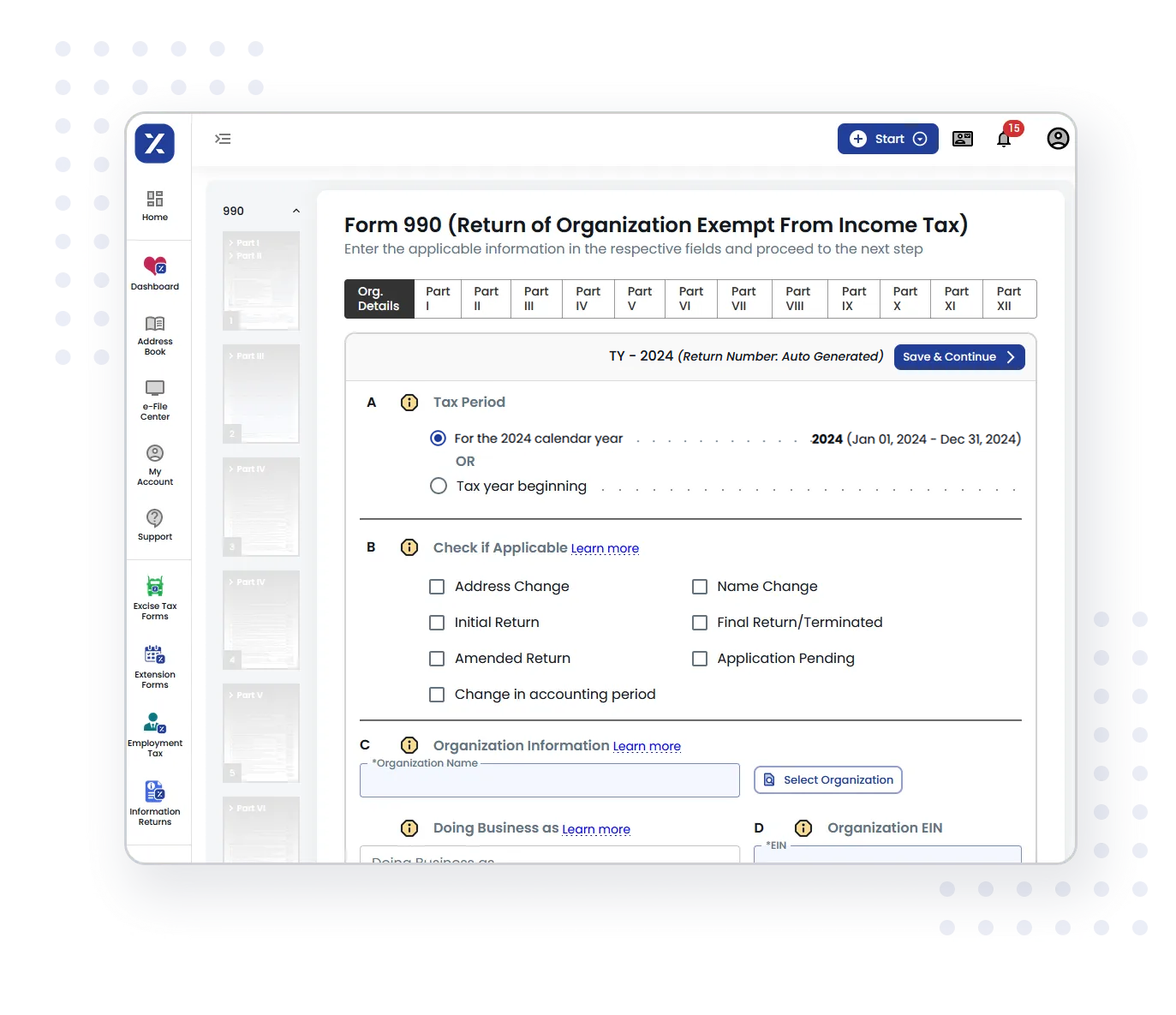 E-file Form 990 with TaxZerone in 3 simple steps!