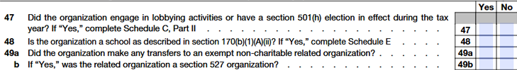 Line 47 - Lobbying Activities