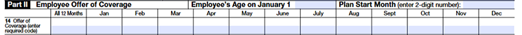 Form 1095-c-line 14 codes-coverage offer details