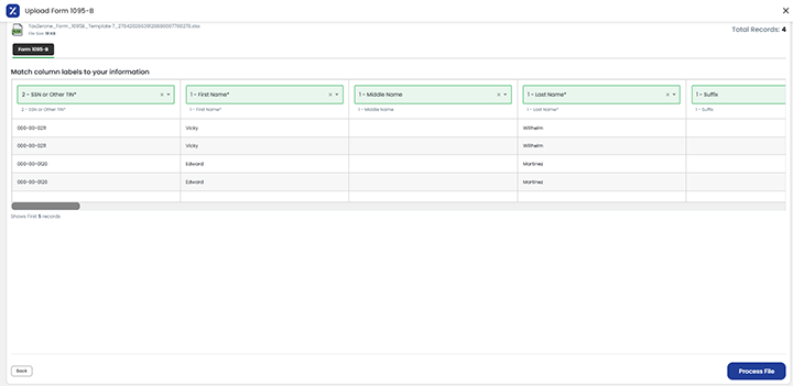 ACA Forms bulk upload-process file