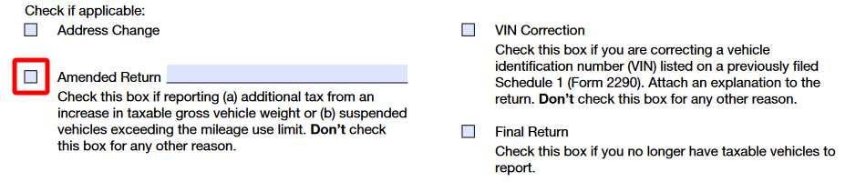 Check the Amended Return box