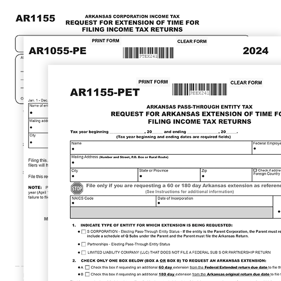 What Business Extension Forms are required in Arkansas?