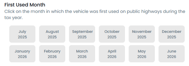 select the First Used Month (FUM) 