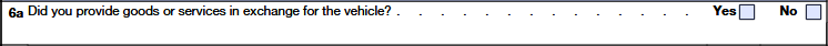 Box 6a: Checkbox for whether donee provided goods