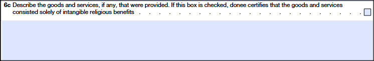 Box 6c: Description of the goods and services