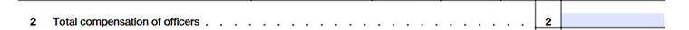 Form 1125-E Line 2 for reporting the total compensation paid to corporate officers