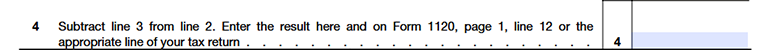 Form 1125-E Line 4 for reporting the compensation deduction to claim on the tax return.