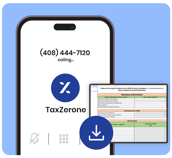 Download Our Form 2290 Phone Filing Template