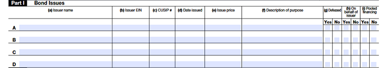 Form 990 Schedule K- Part I Details of Supplemental Information