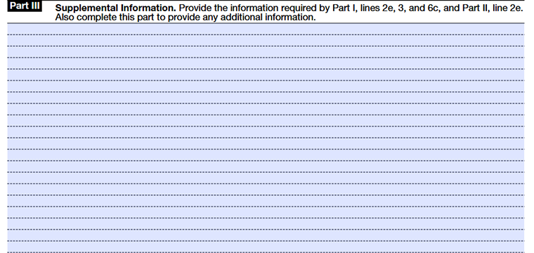 Form 990 Schedule N- Part III Details of Supplemental Information