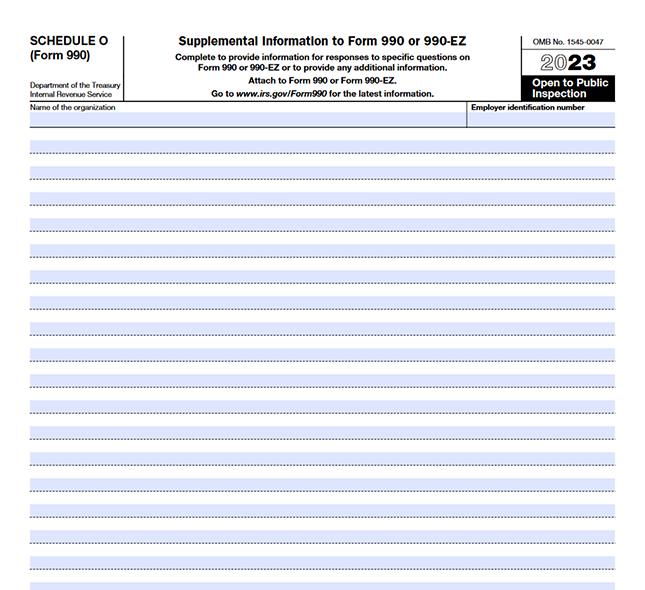 Schedule O