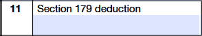 Schedule K-1 (Form 1120-S) Line 11 showing Section 179 deduction