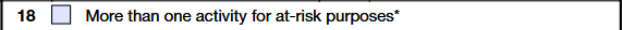 Schedule K-1 (Form 1120-S) Line 18 showing more than one activity for at-risk purpose