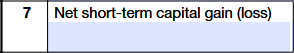Schedule K-1 (Form 1120-S) Line 7 showing net short-term capital gain (loss)