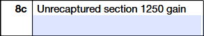 Schedule K-1 (Form 1120-S) Line 8c showing unrecaptured Section 1250 gain