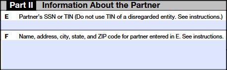 Schedule K-1 Form 1065 Part II partner information items E and F