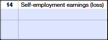 Schedule K-1 (Form 1065) Part III – Self-Employment Earnings (Loss)
