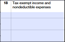 Schedule K-1 (Form 1065) Part III—Tax-Exempt Income and Non-deductible Expenses