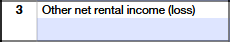 Schedule K-1 (Form 1065) Part III – Other Net Rental Income (Loss)