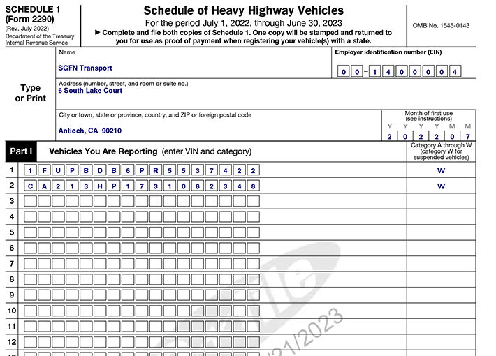 Form 2290 for Suspended Vehicles