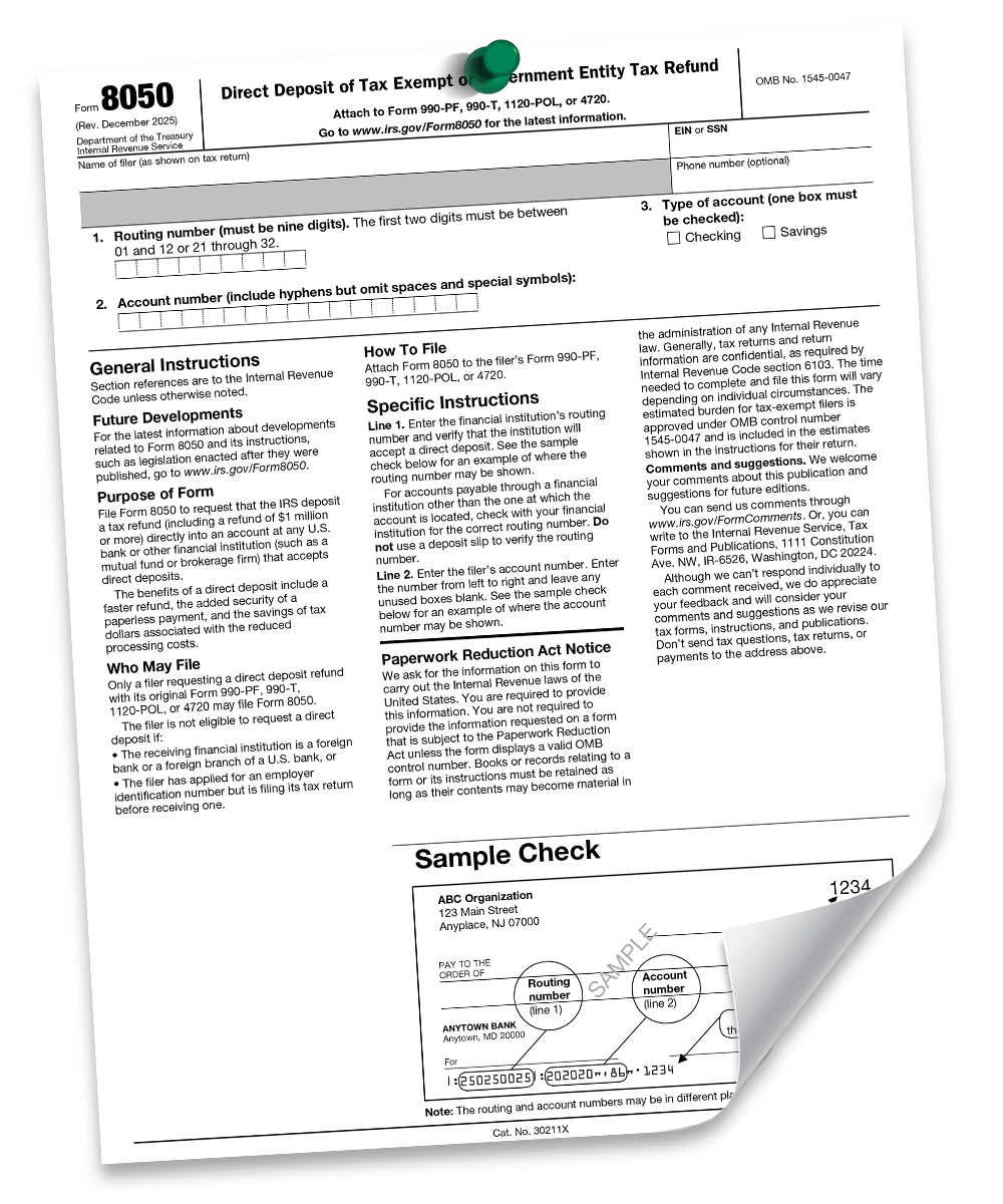 Use Form 8050 to Receive Your IRS Tax Refund