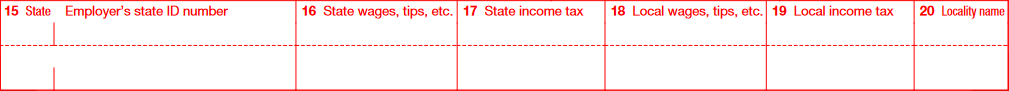 Boxes 15 through 20: State and local income tax information