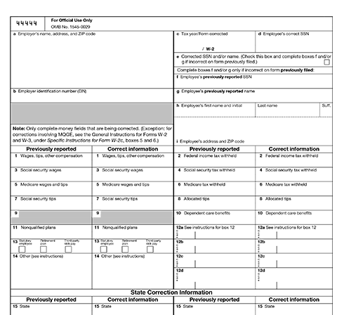 W-2c Corrections for Kentucky State Filings