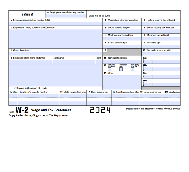 Form W-2, Wage and Tax Statement