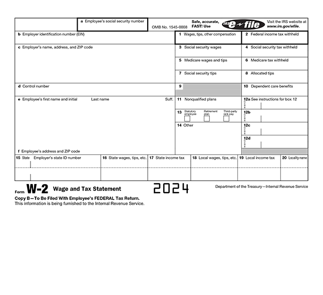 Form W-2, Wage and Tax Statement